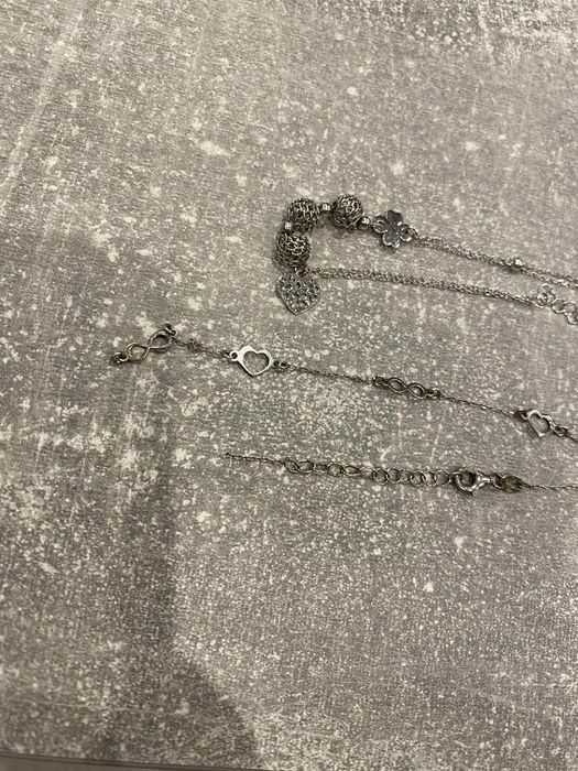 Zestaw 2 bransoletki plus naszyjnik SREBRO 925 łączna masa 6.23