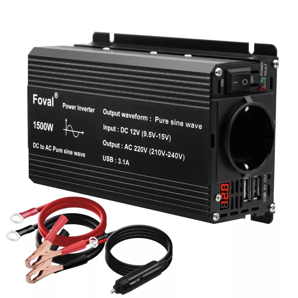 Інвертор 12/220 Foval 1500W чистий сінус. Оригінал !