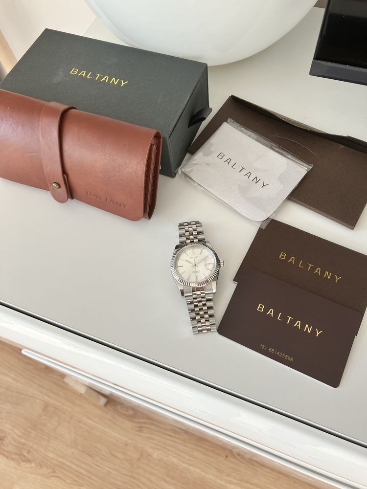 Zegarek Baltany Datejust 36mm automatyczny  NH35 unisex srebrny WR100M