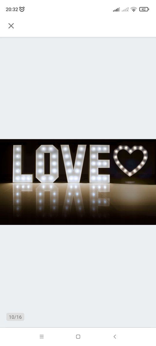 Napis Love LED plus zestaw weselny sprzedam