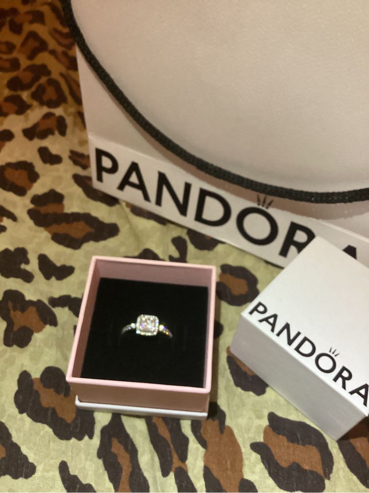 Pandora pierścionek, princess, srebrny