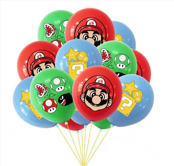 Balony - Super Mario - 10 szt - urodziny - nowe