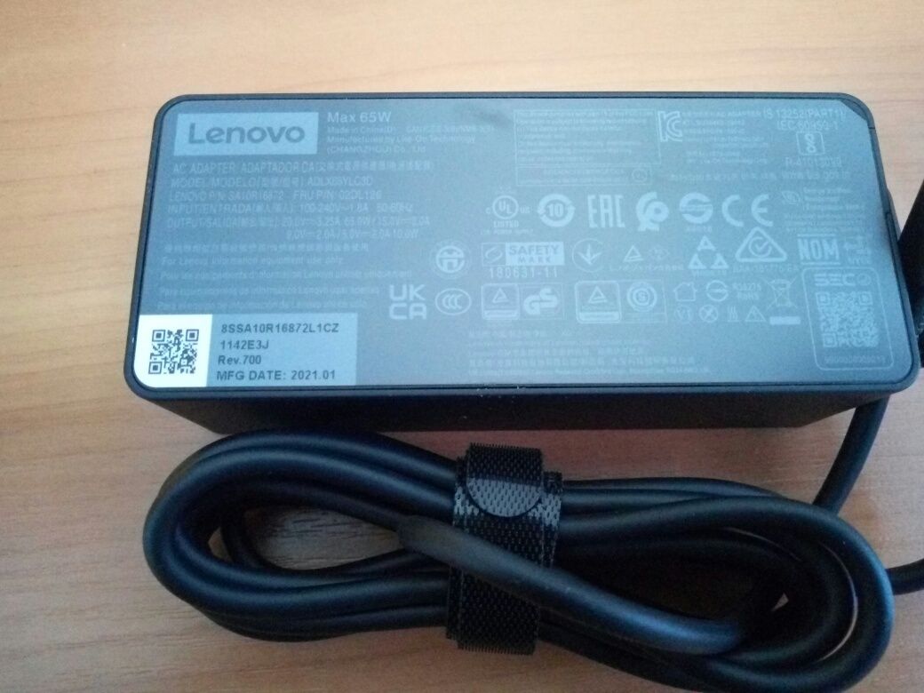 Блок питания Lenovo 65W Standard AC Adapter (USB Type-C) (4X20M26272)