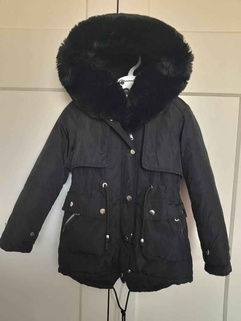 Kurtka parka Kids Star 122/128 8 lat czarna