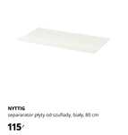 NYTTIG Nowy Separator płyty od szuflady Ikea 80 cm zapakowany