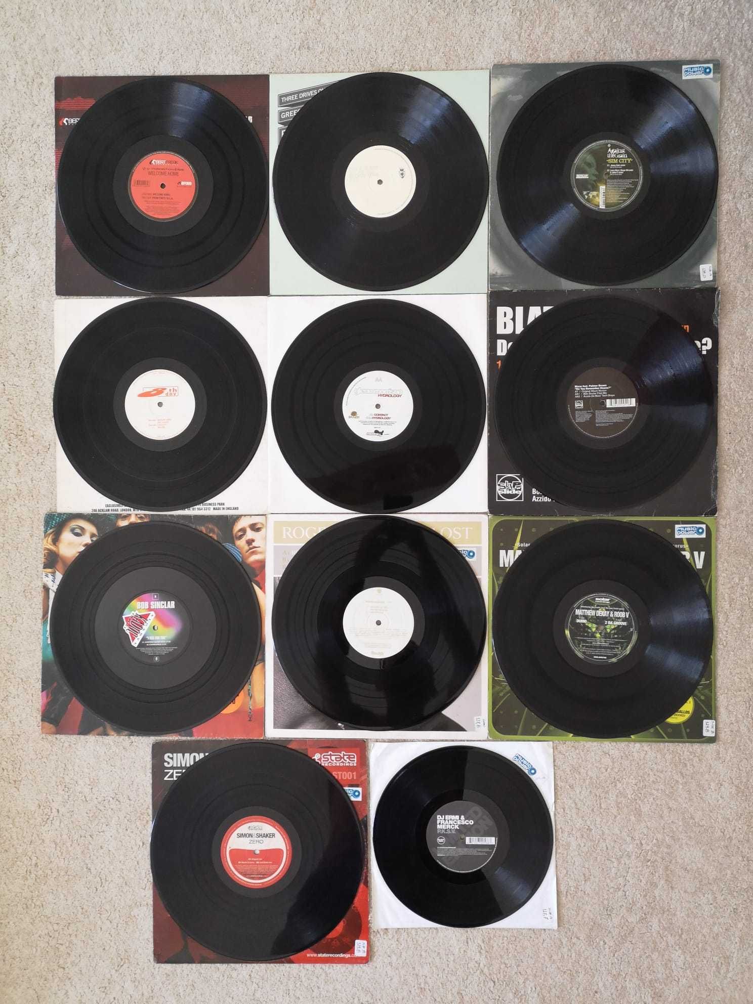 Conjunto de 8 discos de vinil de música eletrónica!