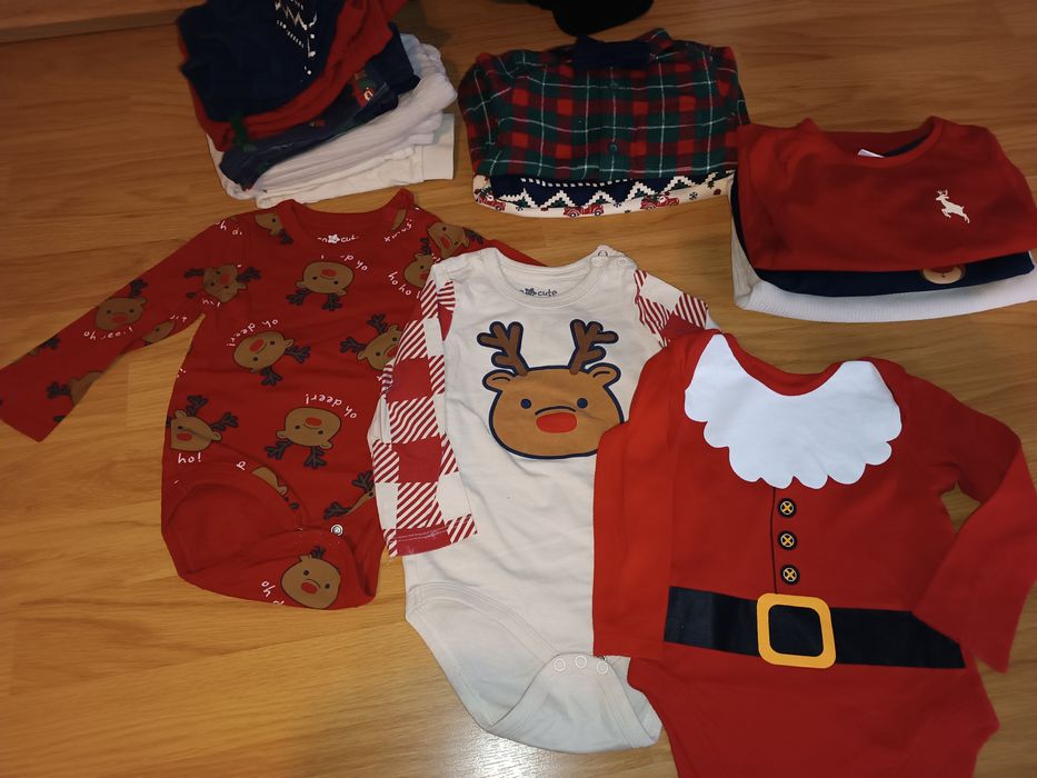 Zestaw, komplety ubrań świątecznych 80