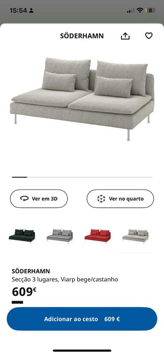Sofa IKEA modular cinzento (4 modulos)