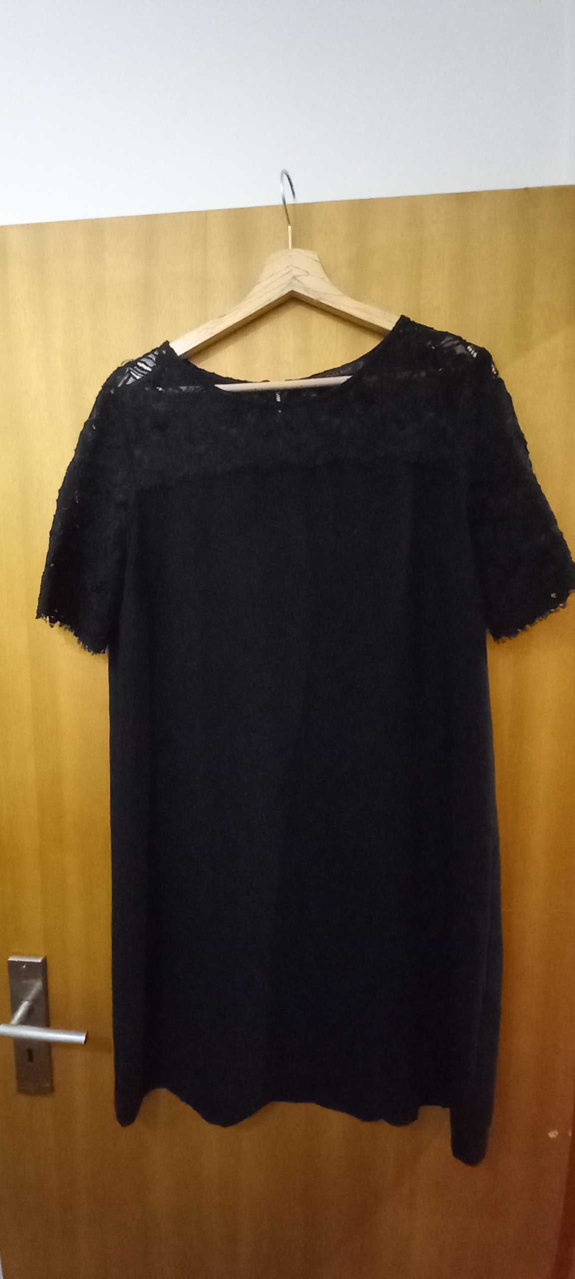 Vestido preto zara tam. XL mangas em renda