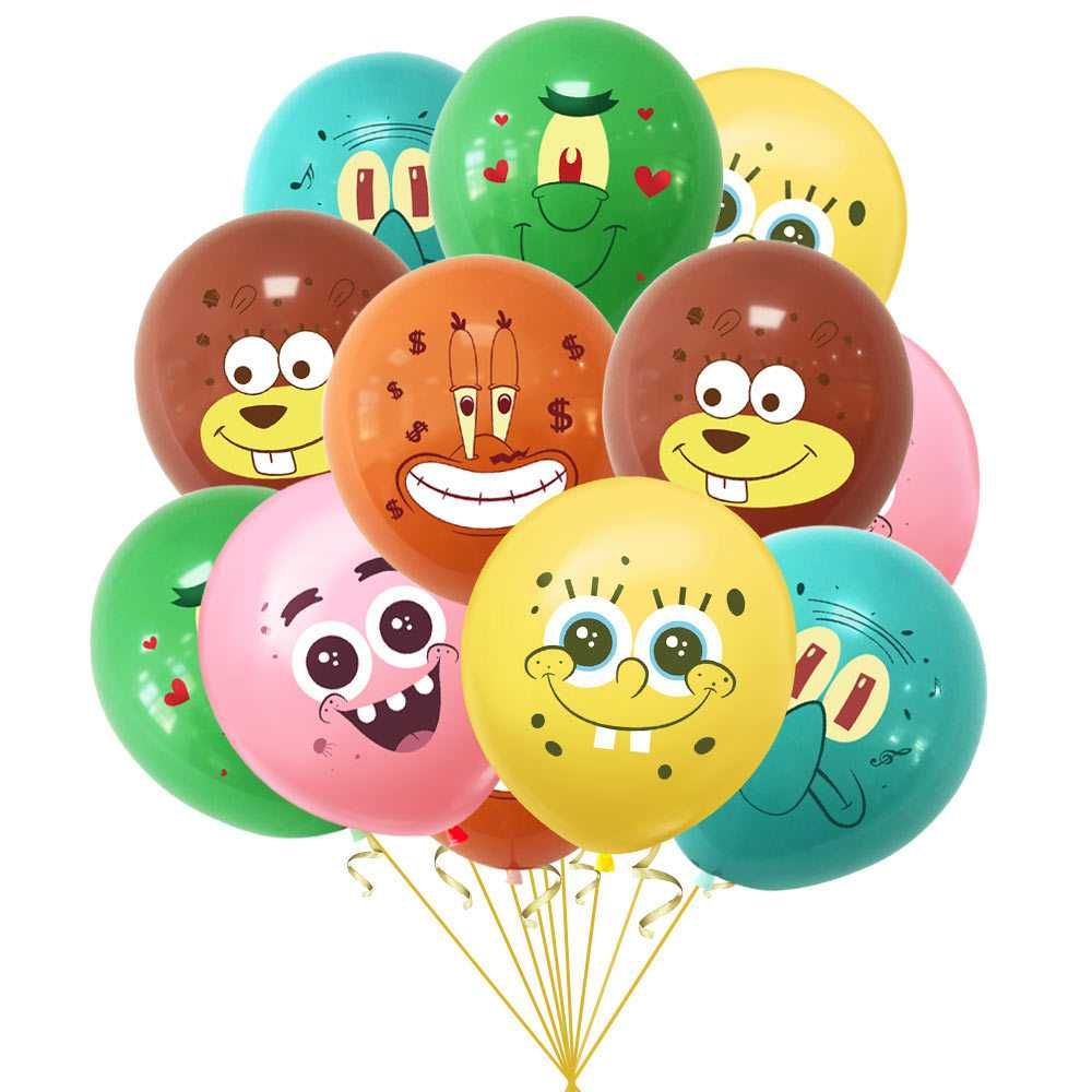 Balony foliowe Spongebob Kanciastoporty Patryk Skalmar urodziny 18szt