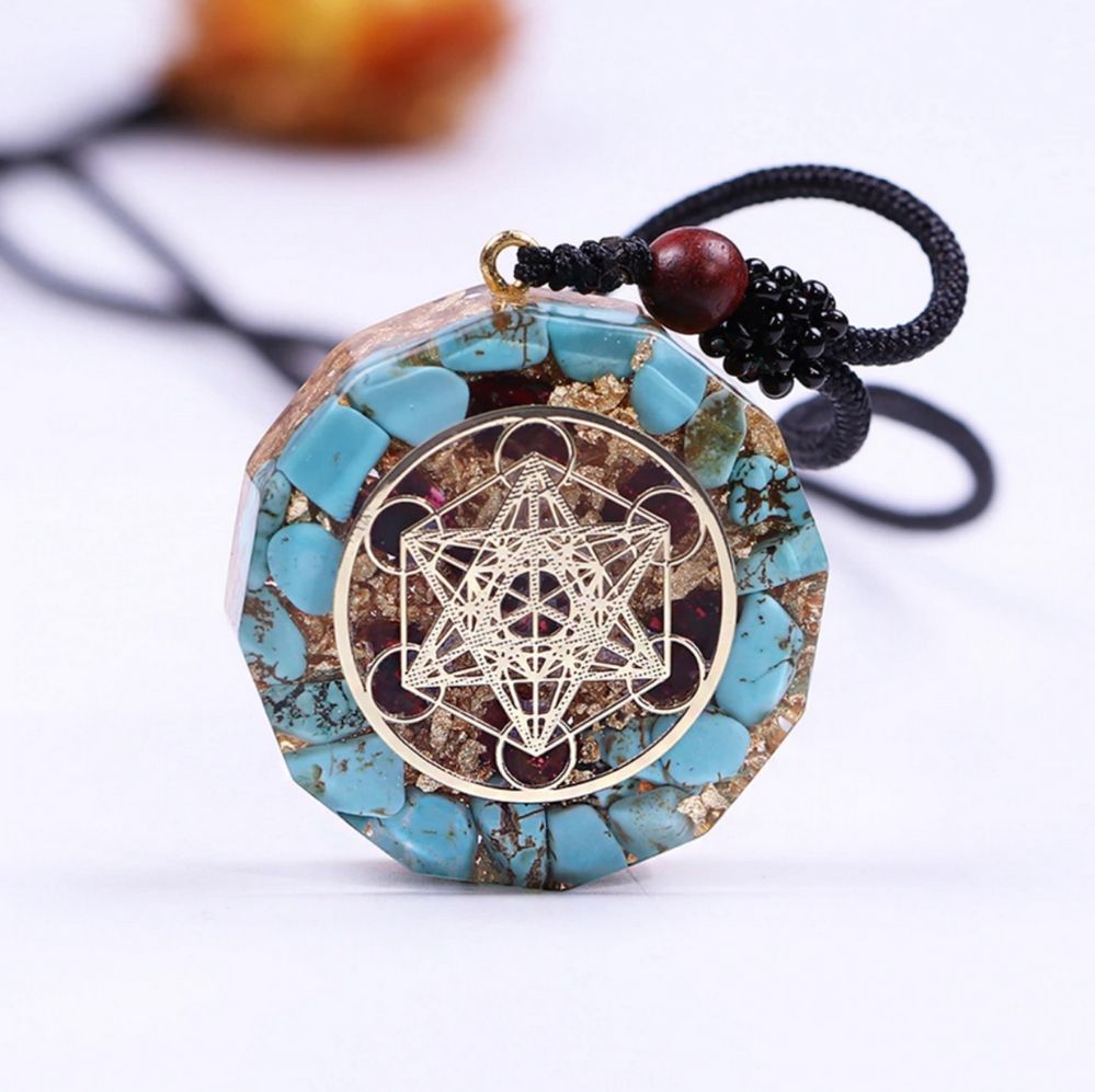 Naszyjnik Om Merkaba Merkaba Cube Merkaba, OM Crystals Stone