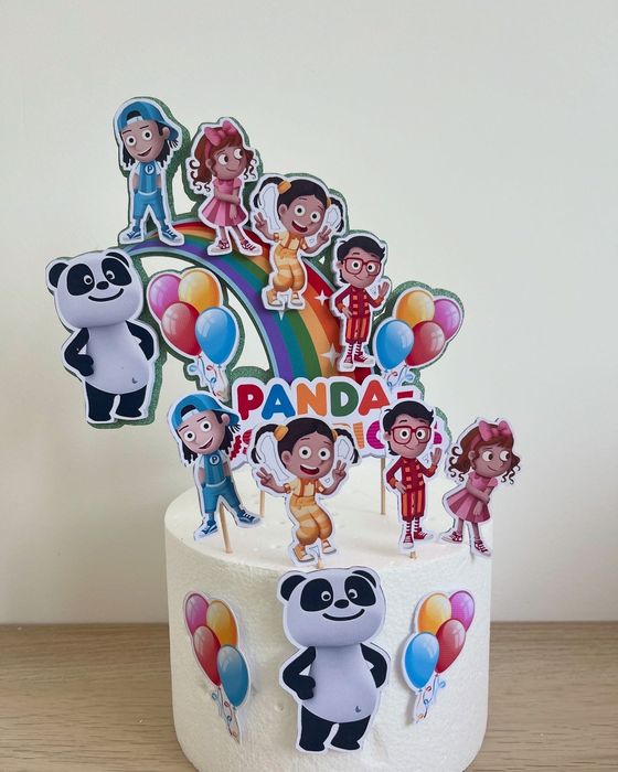Topper Bolo Panda e os Caricas