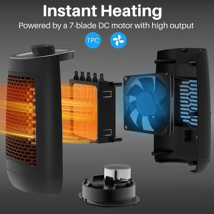 Termowentylator ceramiczny z termostatem