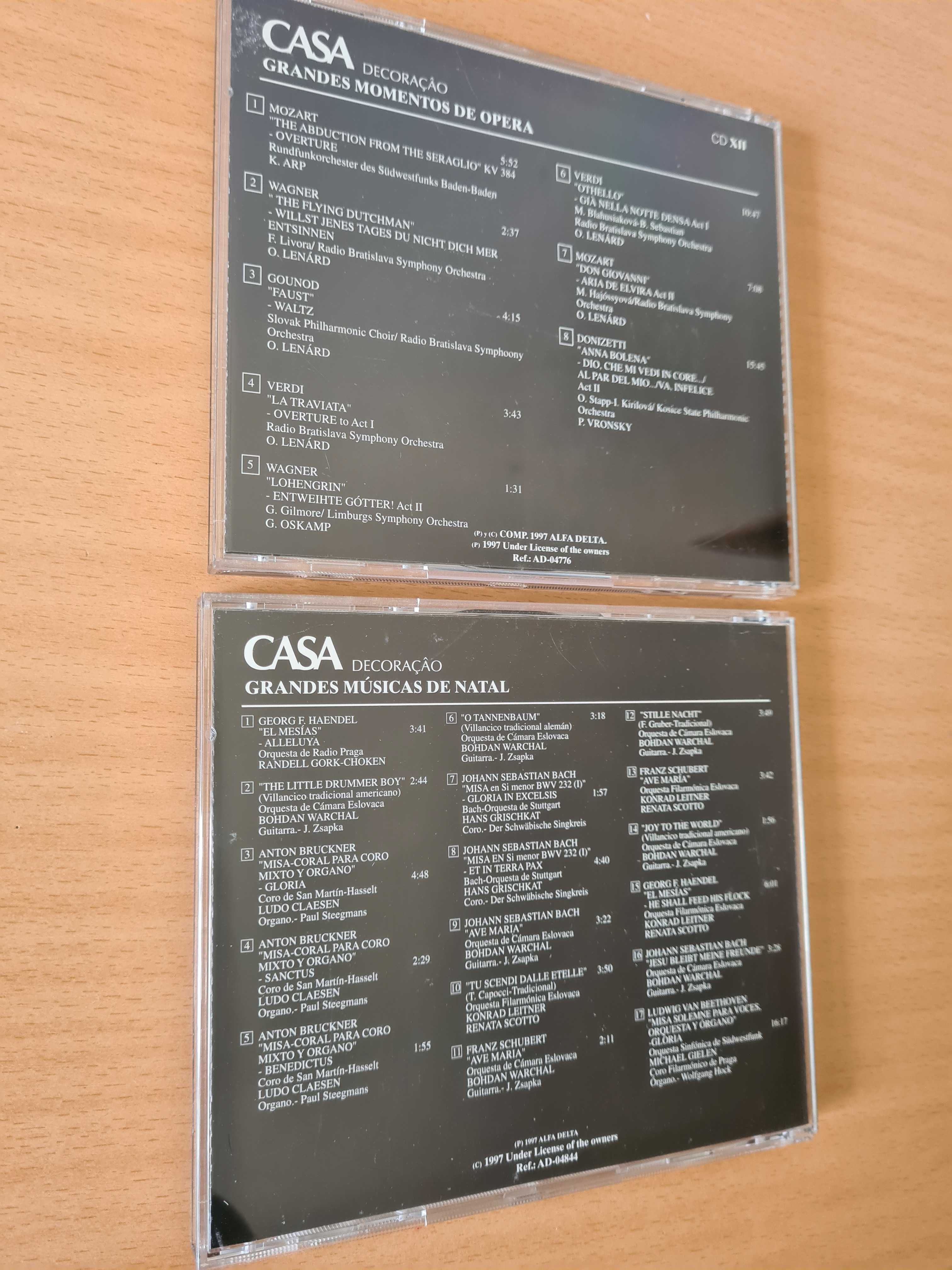 2 CDs audio com música de Mozart, Wagner, Gounod, Verdi, Bellini, etc.