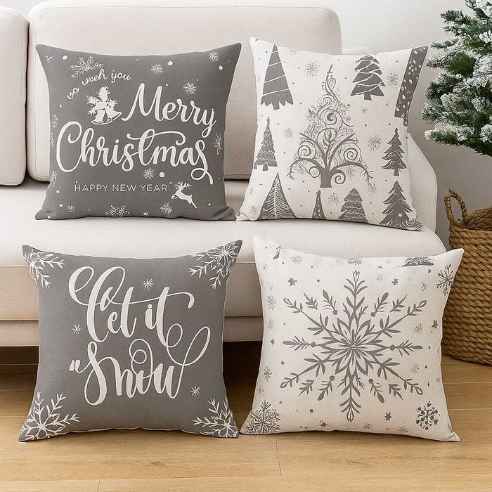 4 szt. welurowe poszewki świąteczne na Boże Narodzenie