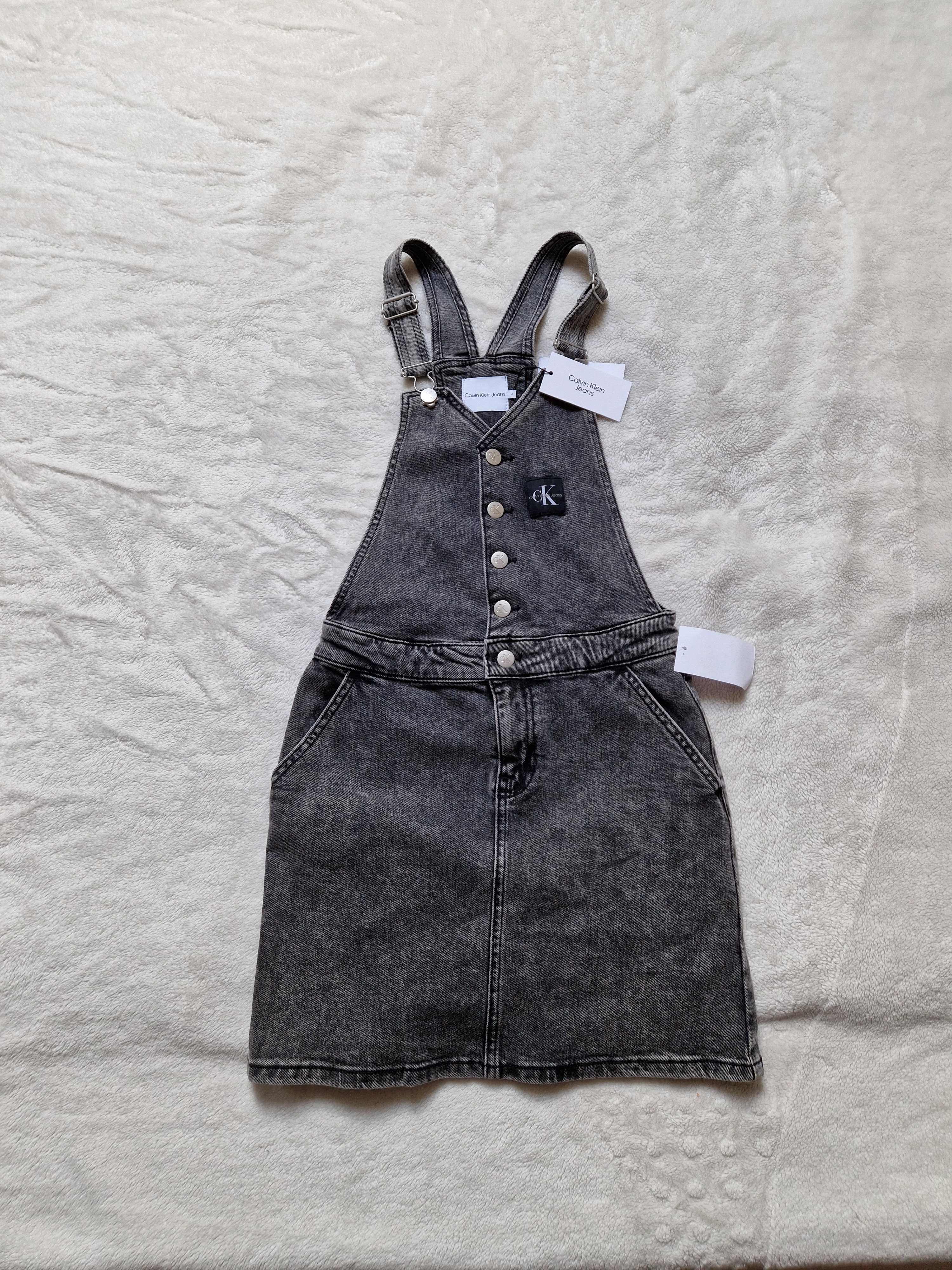 Nowa spódnica dżinsowa z szelkami Calvin Klein 14 lat rozmiar 164