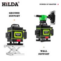 HILDA 4D лазерный уровень,16 линий нивелир, зеленый луч