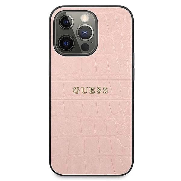 Etui Guess Croco Strap Collection na iPhone 13 Pro / 13/6,1" - różowe