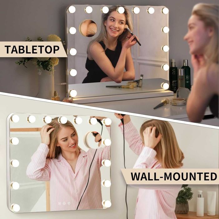 Lustro do makijażu z oświetleniem dotykowe sterowanie 40x50