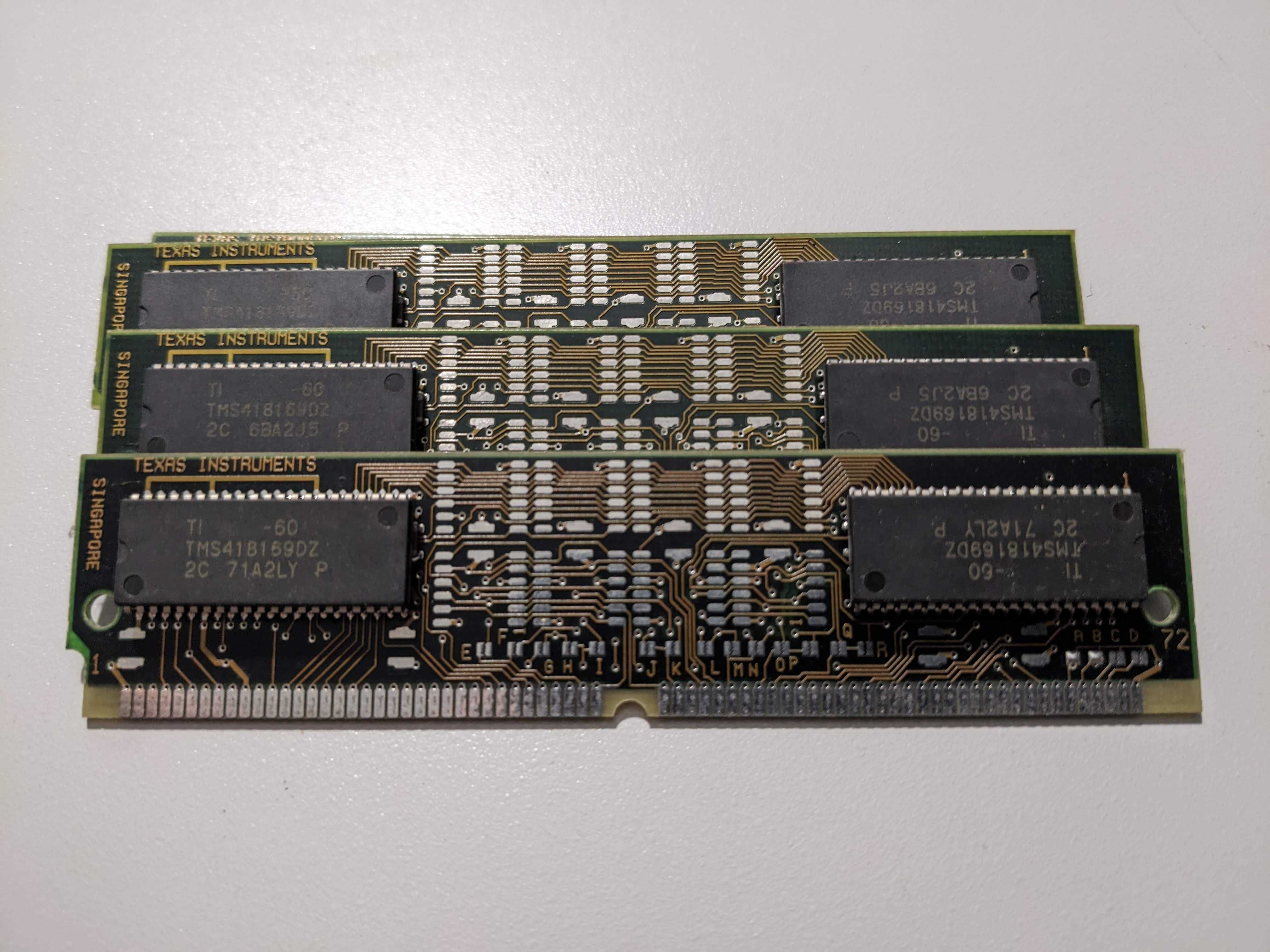 4 MB EDO-RAM 60 ns 72-pin PS/2 Memory Texas Instruments 4 sztuki