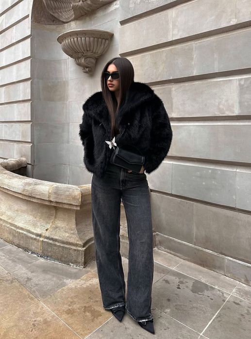 Еко шубка Zara Трендова хутряна шуба 1:1 до Zara Эко шуба, One size