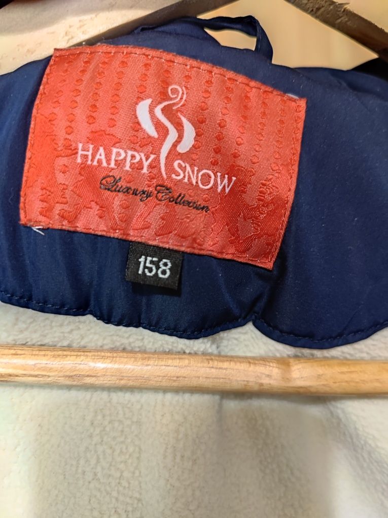 Теплое Пальто для девочки 158 "Happy snow"