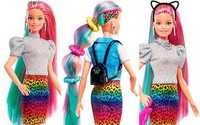 Барбі леопард зміна кольору Barbie Leopard Rainbow Hair Doll оригінал