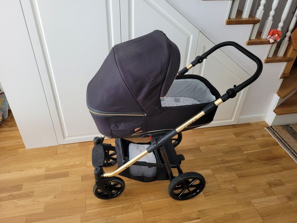Wózek Riko jak cybex czarny złota elementy  w idealnym stanie spacerow
