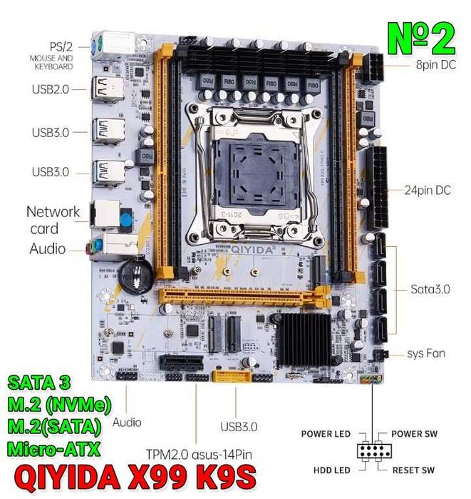 Комплект 2011 х99 2680v3 2660v3 2667v4 DDR4 16 32GB