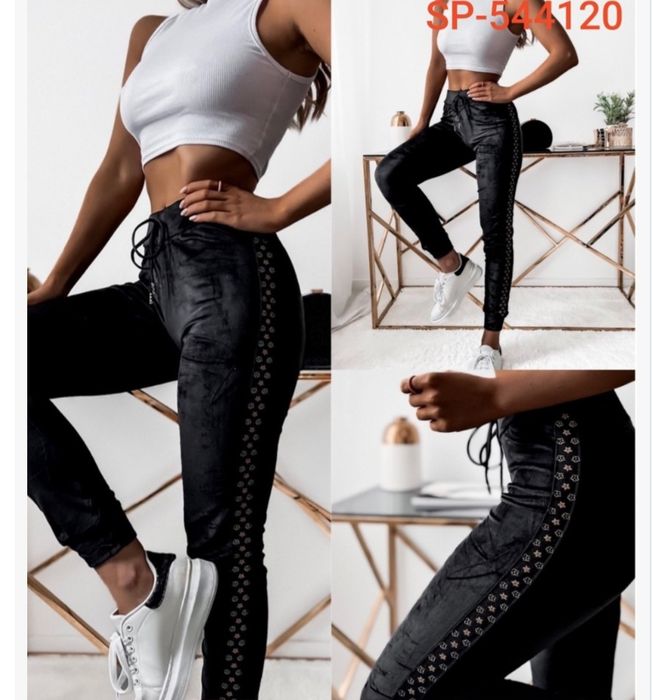 Spodnie dresowe damskie welur S-XL