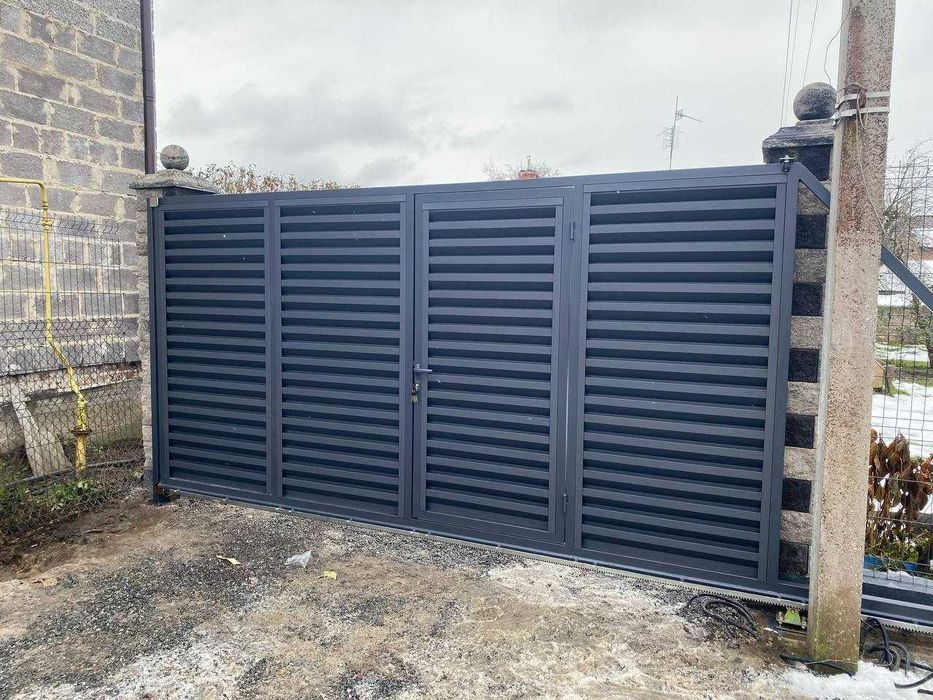Сучасні металеві відкатні ворота— ВИГОТОВЛЕННЯ та МОНТАЖ!