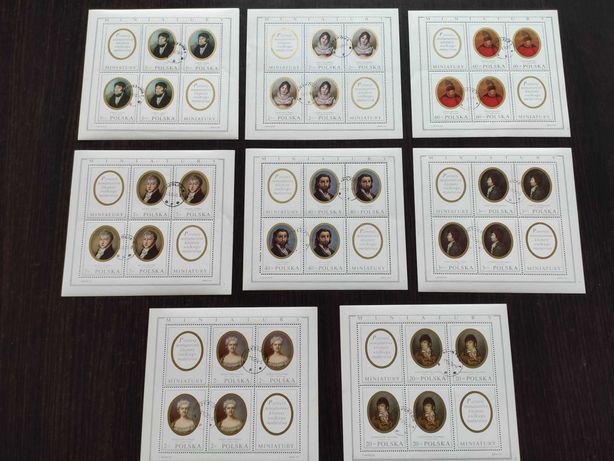Miniatury portrety miniaturowe  arkusze znaczków