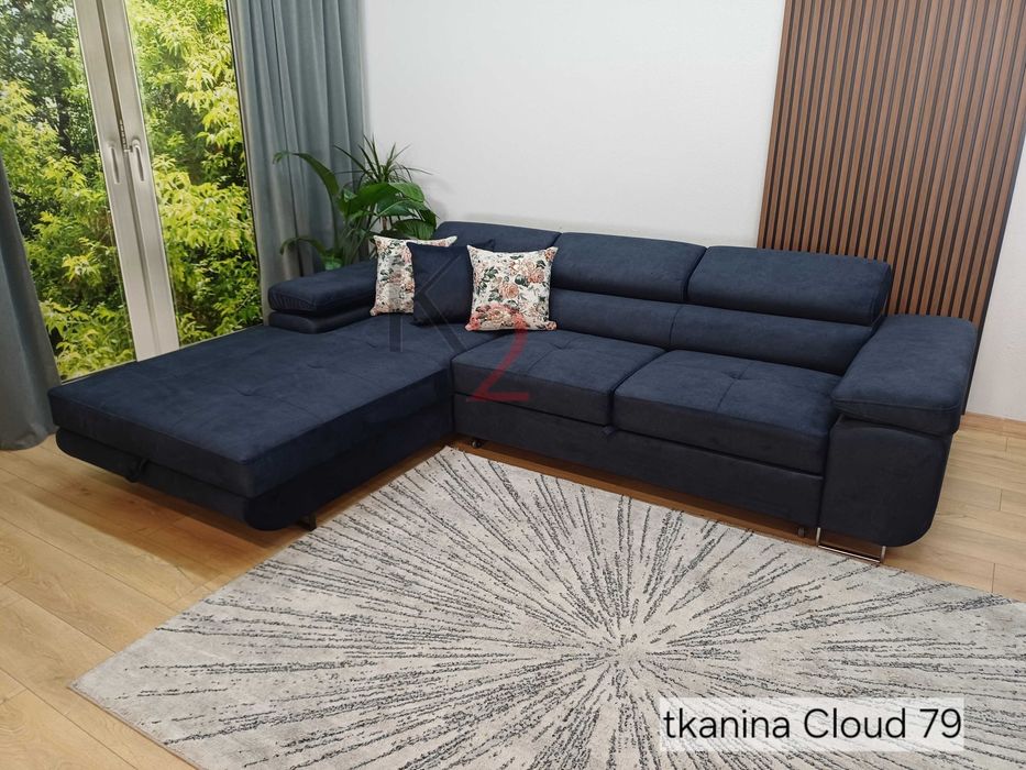 Narożnik ALEX Rogówka Kanapa Sofa Rozkładana do Salonu USB+GRATIS