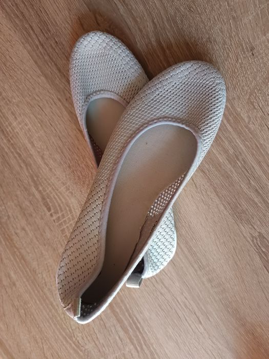 Ażurowe miękkie baleriny 38/39 tenisówki wygodne szare nowe