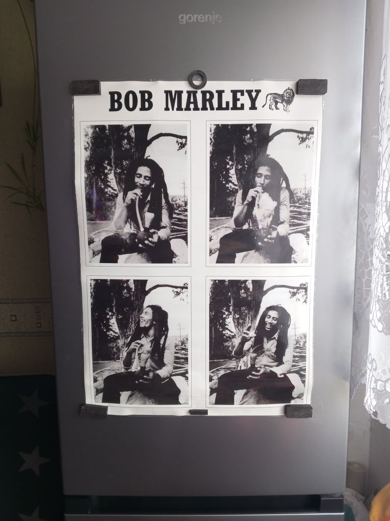 Plakat laminowany Bob Marley bongo