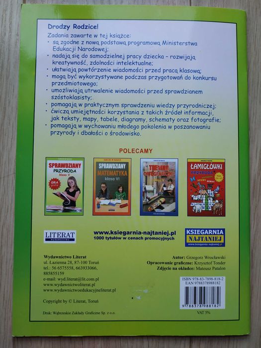 Sprawdziany Przyroda klasa 6 / Sprawdziany - sukces w nauce - K - :)