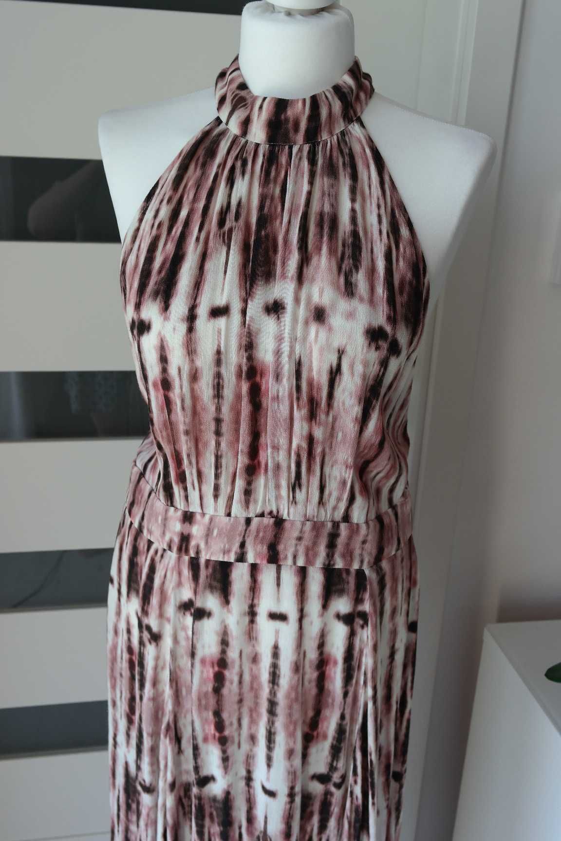 sukienka na lato z chokerem~ wzorzysta~ Maxi~ Reserved r.40