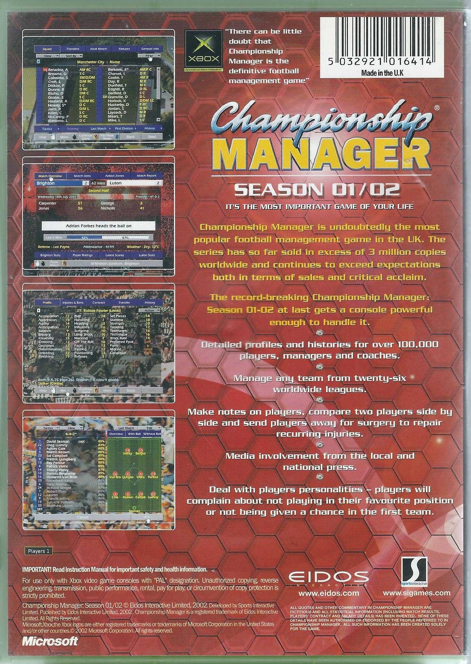 Xbox Championship Manager Season 01-02 (2002)