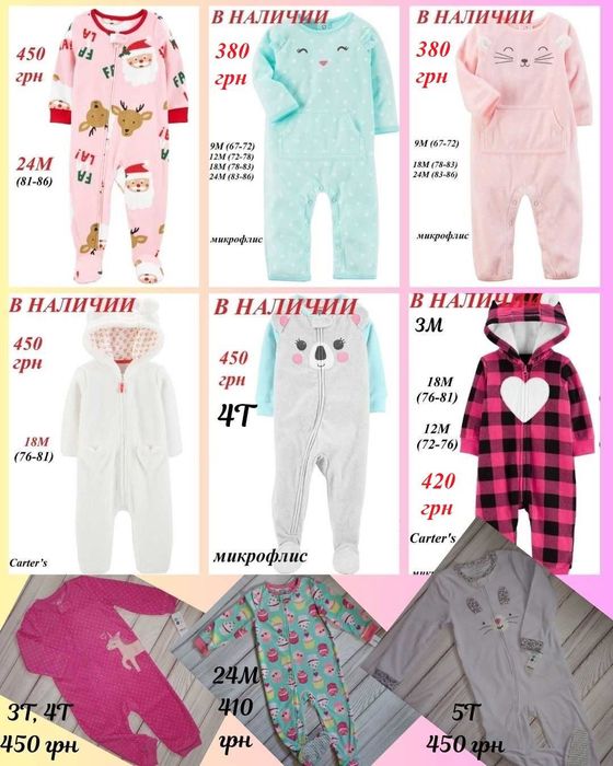 Человечек Картерс, флісовий чоловічок Carters, сліп, піжама 3М - 5Т