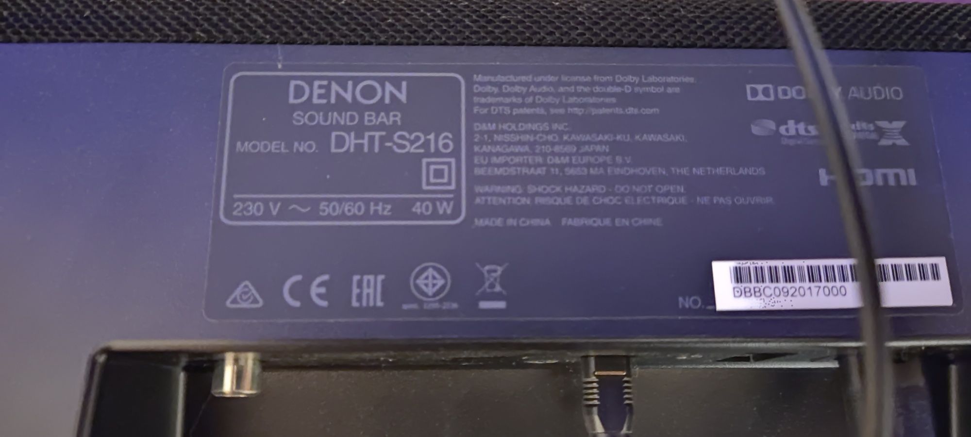 Soundbar Denon DHT-S216