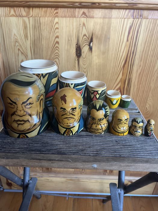 Sprzedam rzadkie 6szt matrioszki z przywódcami ZSRR/Rosji lata 80 te.