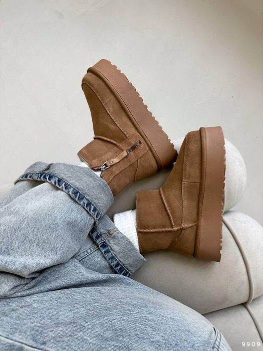 Уги на платформі уги на високій підошві натуральні  2 кольори