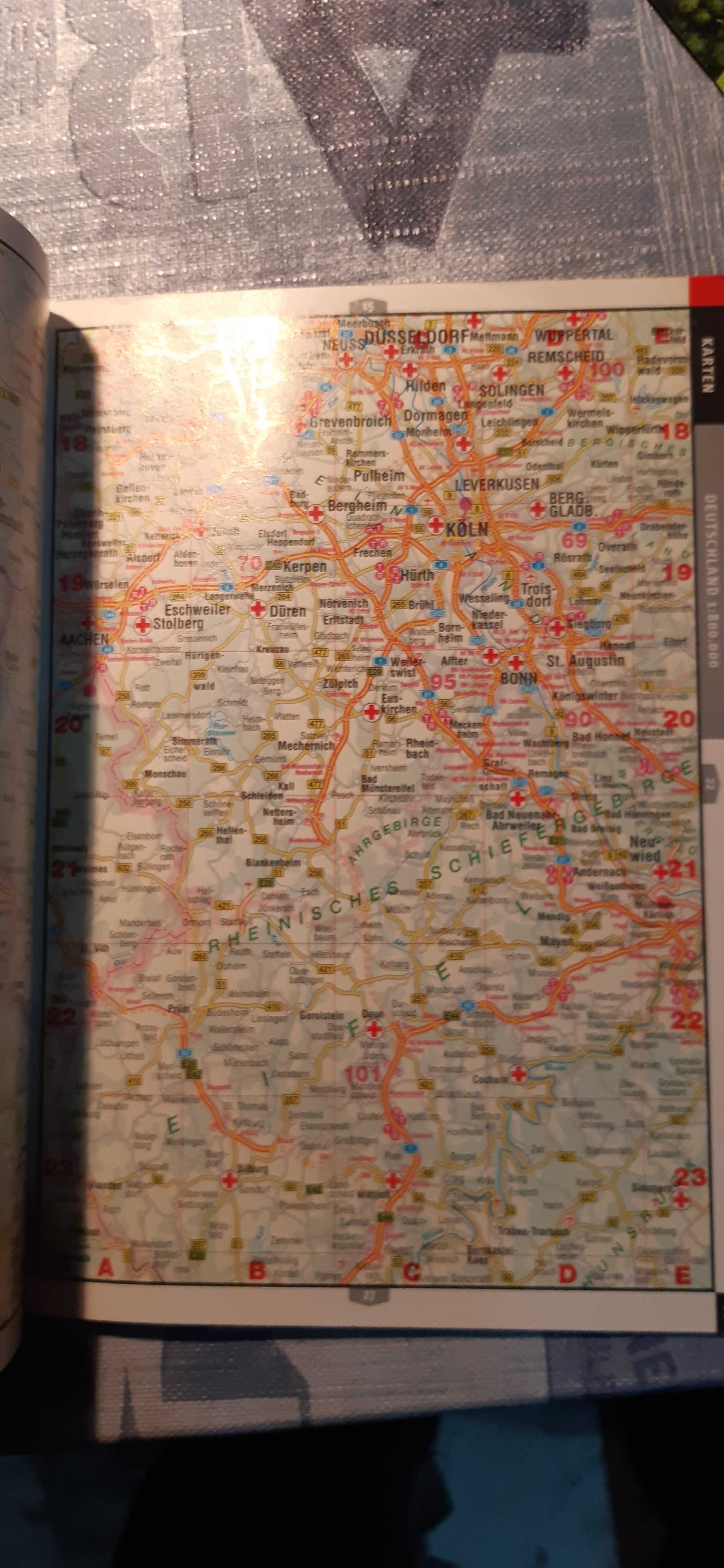 stary atlas drogowy niemiec i europy wydany przez czerwony krzyż