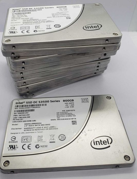 SSD 800gb Intel DC3500. 2.5" sata3. mlc. 7mm. б.у.хорошее состояние.