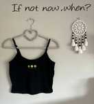 Czarny crop top na ramiączkach r. S