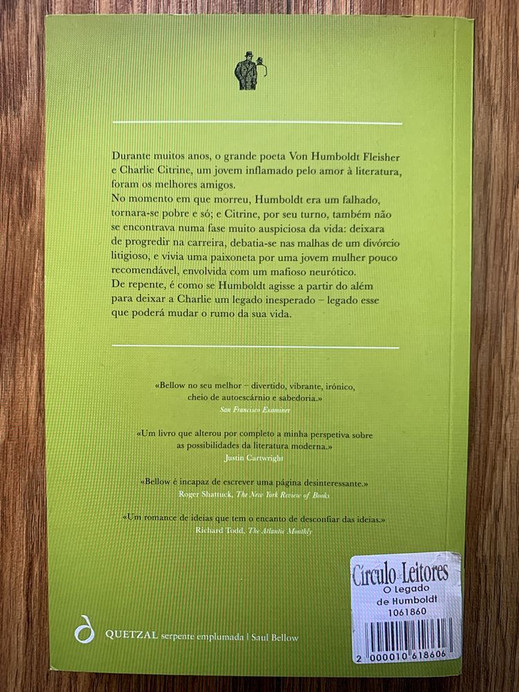 O Legado de Humboldt - Saul Bellow - (Prémio Nobel da Literatura)