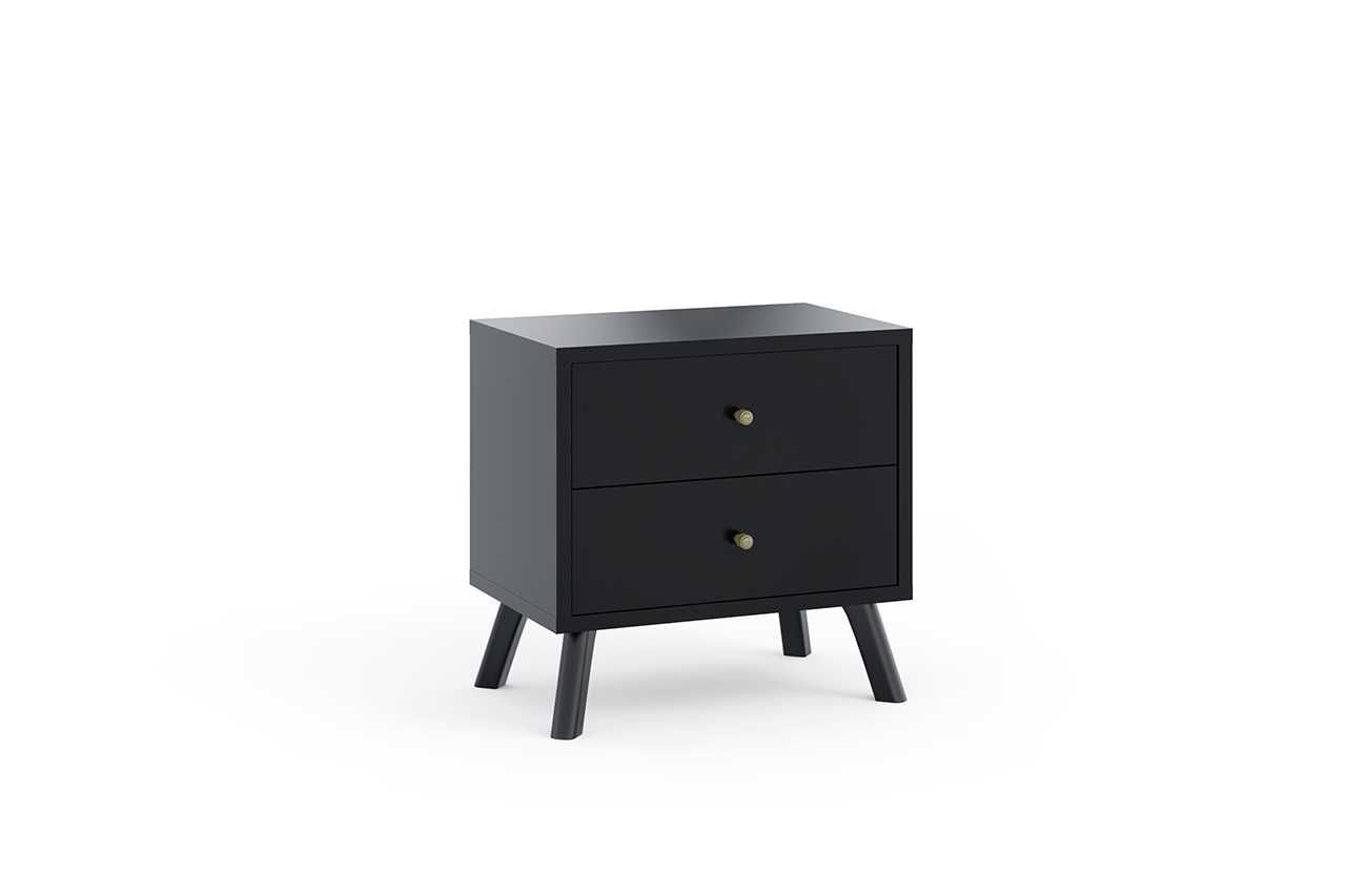 stolik nocny SN-2 LOFT 45cm dąb artisan/dąb sonoma/biały mat/czarny