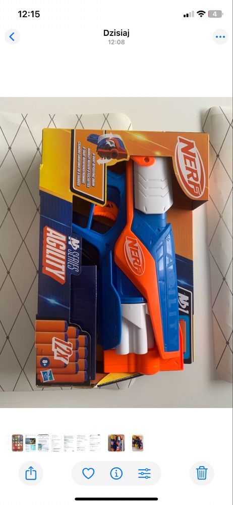 Pistolet na strzalki nerf