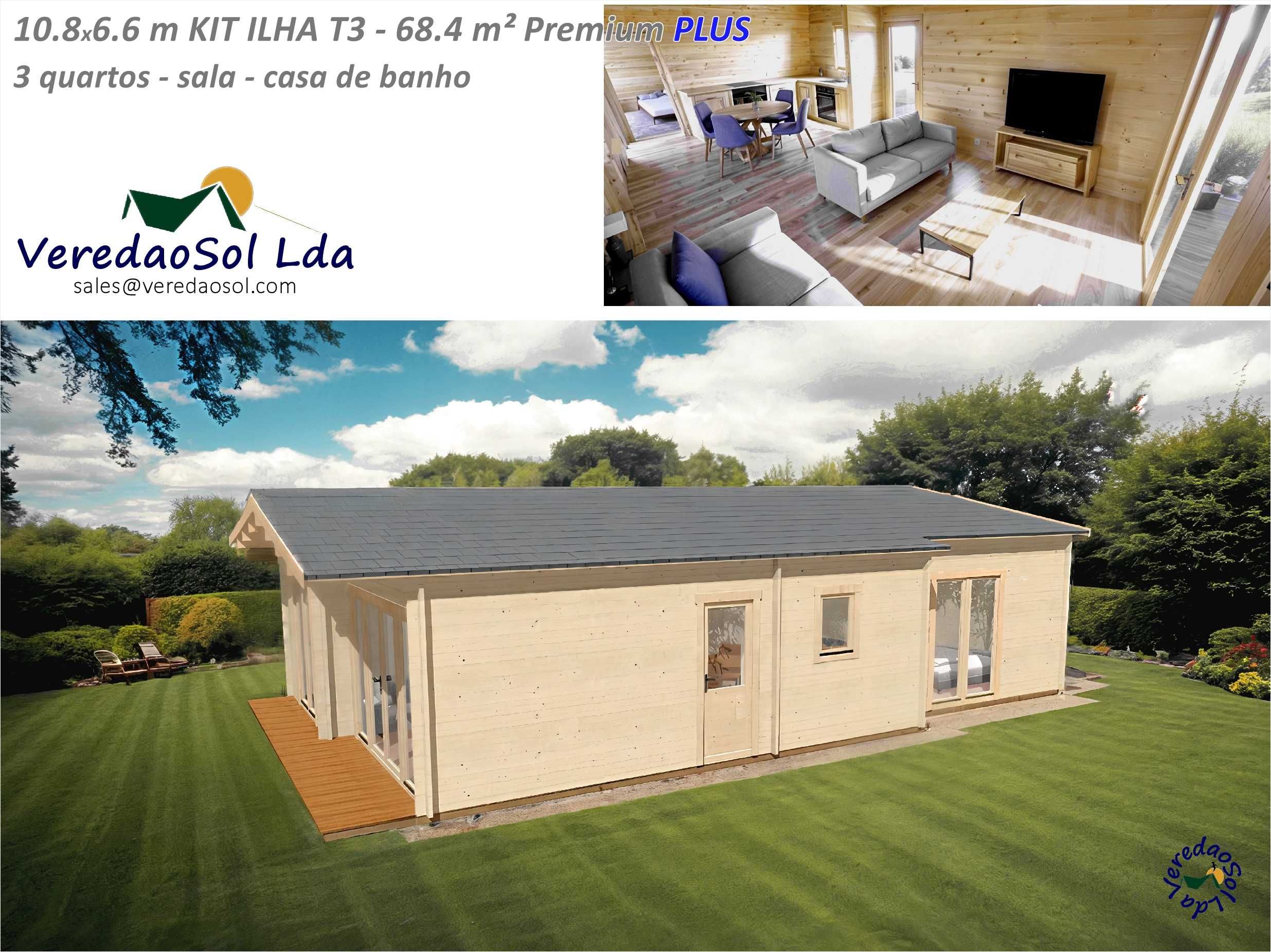 Casa Madeira ILHA T3 44mm - 68.4 m² com terraço Qualidade Premium PLUS