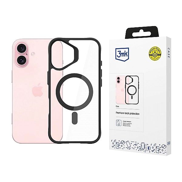 Etui 3mk Satin Armor MagCase z MagSafe na iPhone 16 Plus - przezroczys